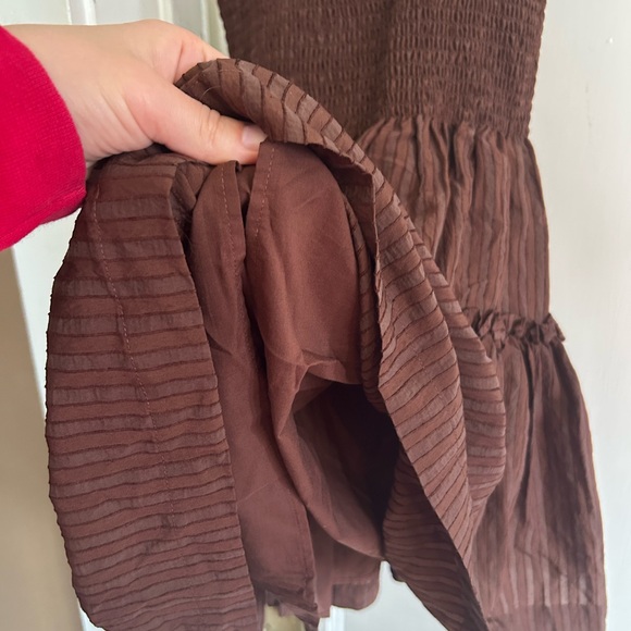 Hill House Home Seraphina Mini Organza Seersucker Dress in Chocolate Med - Picture 11 of 14